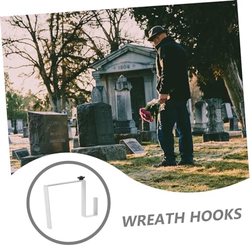 Adjustable Iron Wreath Hook for Tombs and Decorations