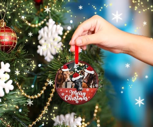 FaCraft Farmhouse Cow Christmas Ornament 2025