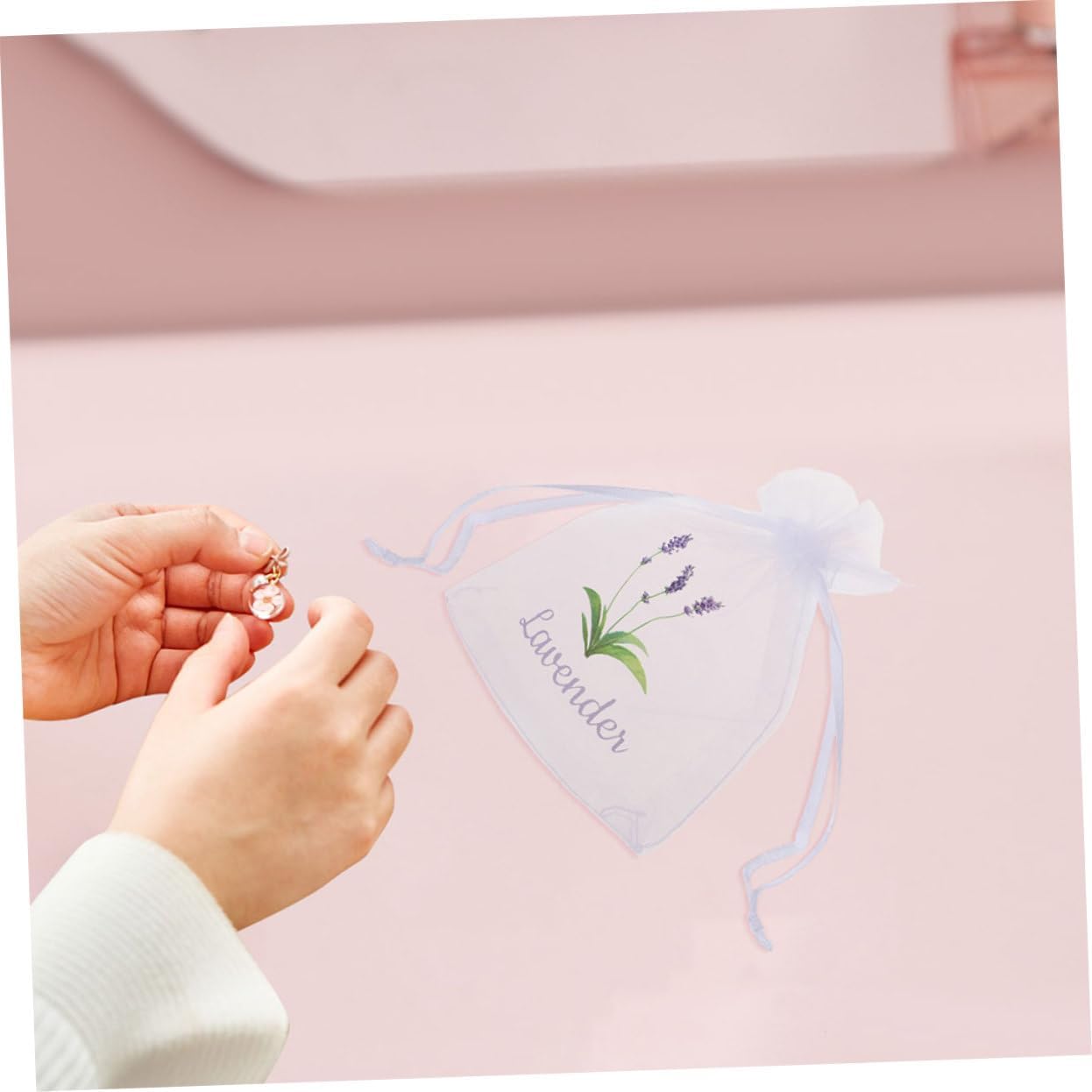 Cabilock 20pcs Lavender Sachets Breathable Mesh Pouches