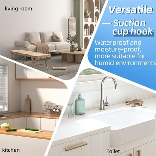 24 Pcs Suction Hooks for Wreaths on Glass Door Black