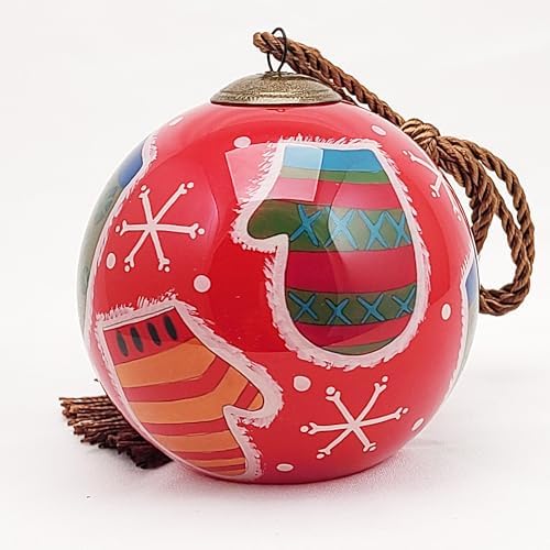 OKEA Inside-Painted Gloves Artwork Glass Ornament