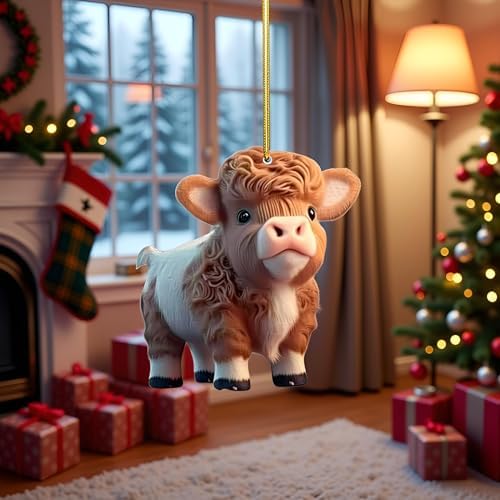 Cute Cartoon Cow Hanging Ornament for Cars and Backpacks