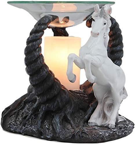 Ebros Fantasy White Unicorn Oil Burner Statue