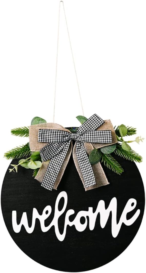PRETYZOOM Elegant Door Wreath Hanger Welcome Board Decor