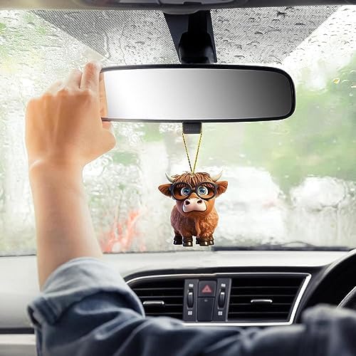 Cute Cartoon Cow Pendant for Car Home Decor