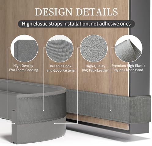 JUJIBL Door Draft Stopper 36 Inch Grey