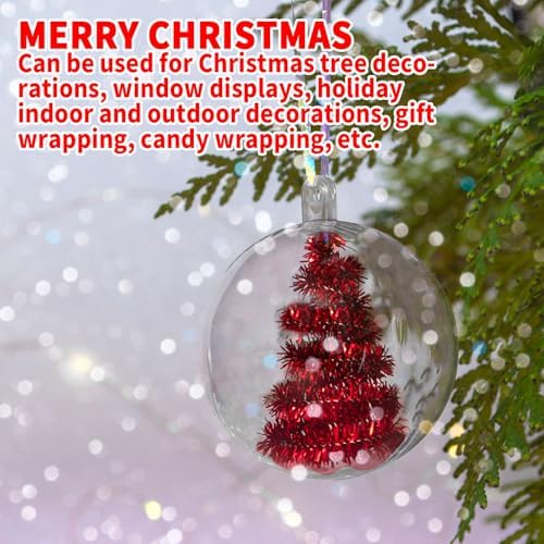 50 Pcs Clear Plastic Fillable Ornaments for Christmas Decor
