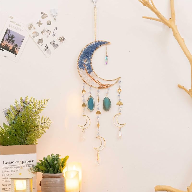 Dream Catchers Decorative Hanging Ornaments with Crystal and Agate