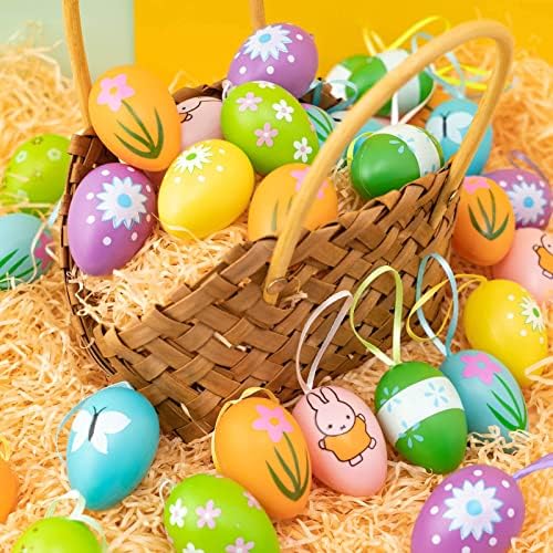 24 Pcs Multicolored Easter Hanging Eggs Set