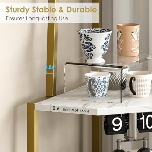 VECELO 6 Tier Corner Shelf with Metal Frame