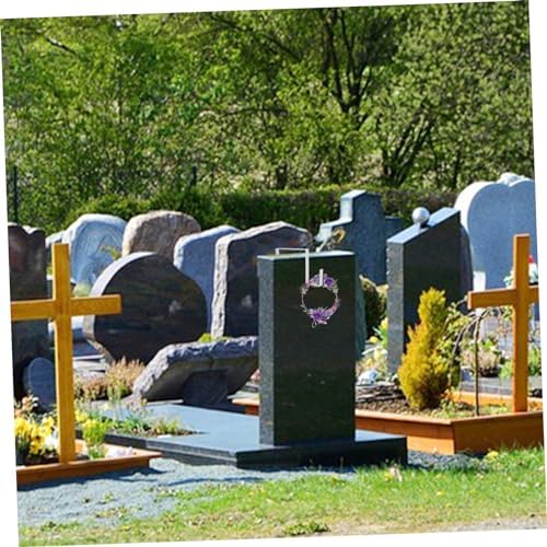 Adjustable Iron Wreath Hook for Tombs and Decorations