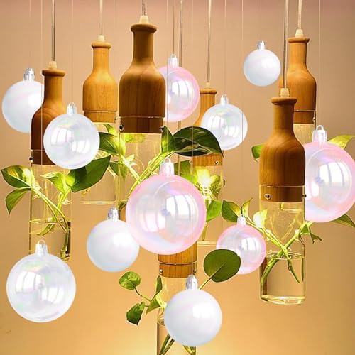 12 Pcs Iridescent Plastic Christmas Ornaments