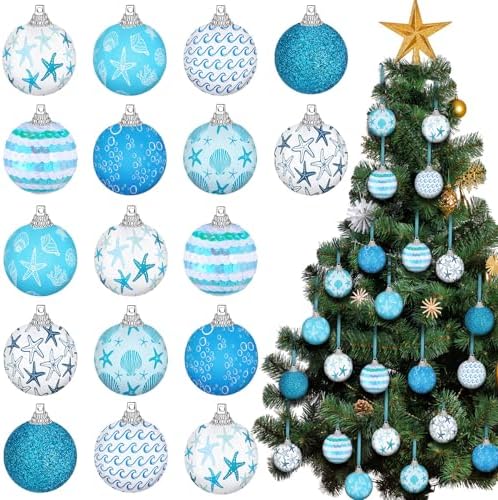 16 Pcs Summer Tree Decorations Sea Animal Hanging Ornaments