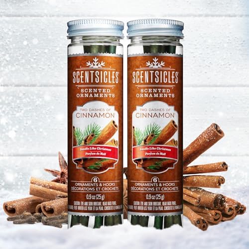 Scentsicles Cinnamon Scented Hanging Ornaments - 2 Bottles 12 Sticks Total