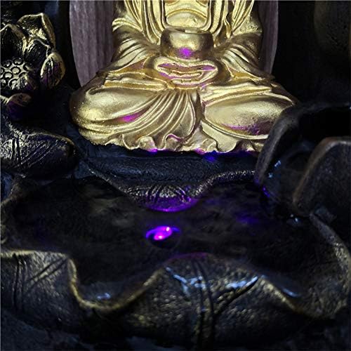 118in Buddha Tabletop Waterfall Fountain for Home Office Bedroom - Gold