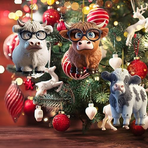 Cute Cartoon Cow Pendant for Car Home Decor