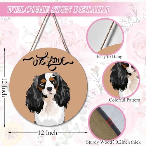 Cute Puppy Dog Wreath Hanger for Front Door Welcome Sign