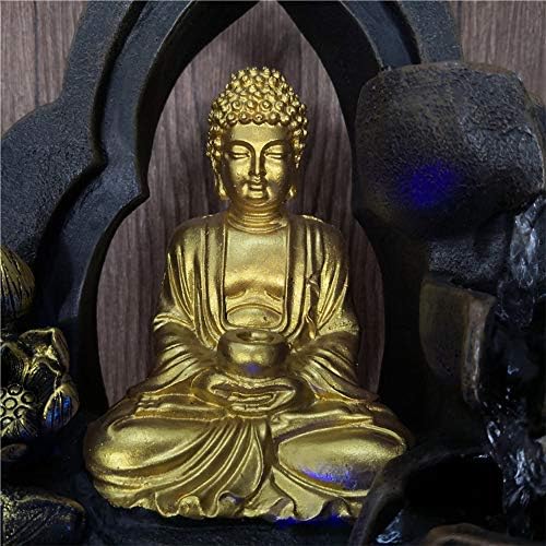 118in Buddha Tabletop Waterfall Fountain for Home Office Bedroom - Gold