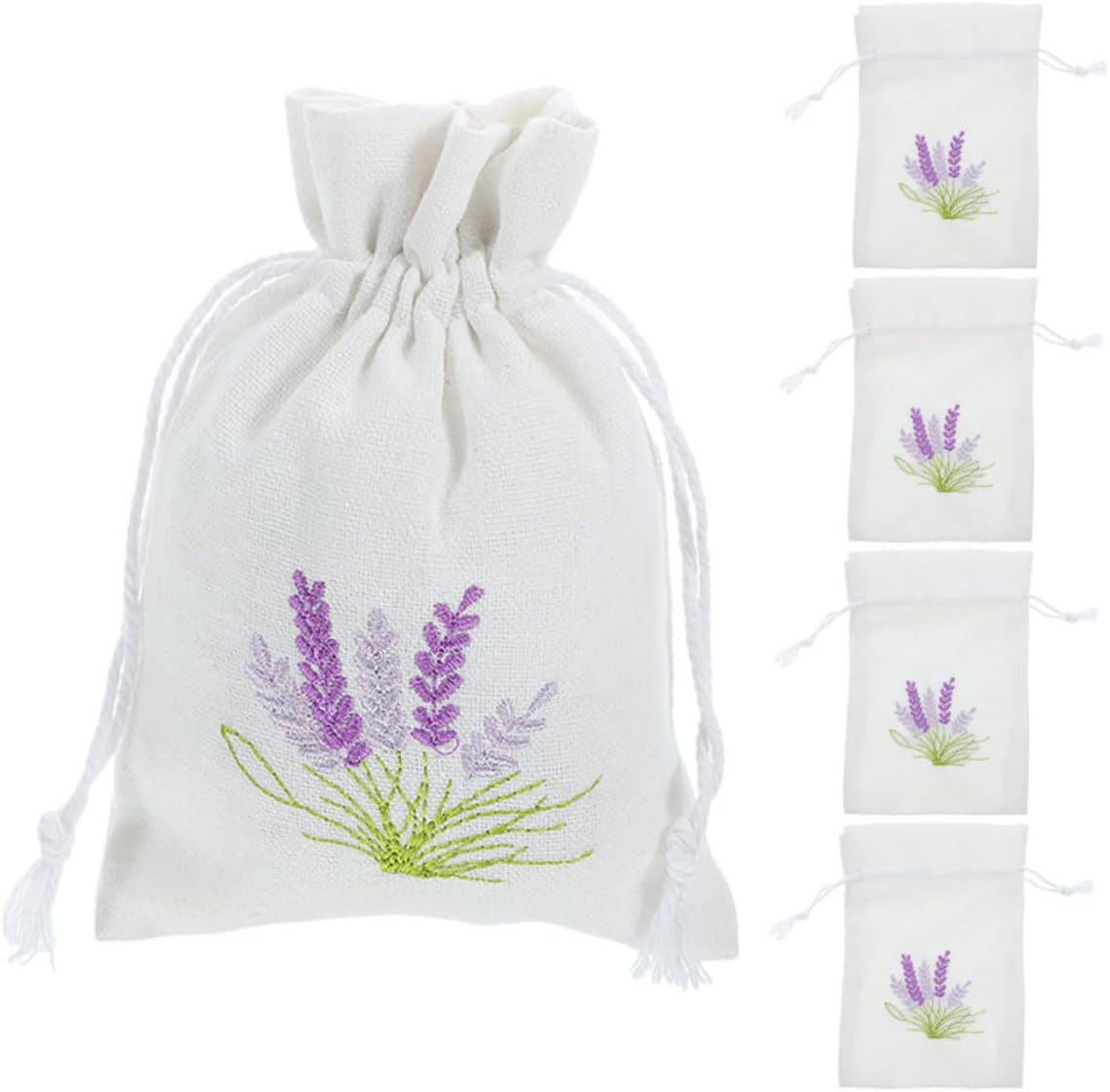 Zerodeko 5pcs Lavender Scent Sachets with Drawstring Closure