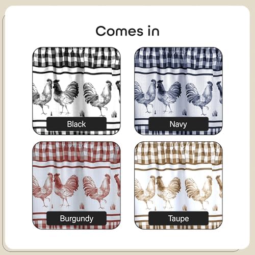 ACHIM Barnyard Valance Curtains 58x14 Burgundy