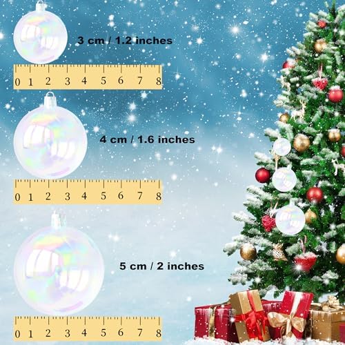 12 Pcs Iridescent Plastic Christmas Ornaments