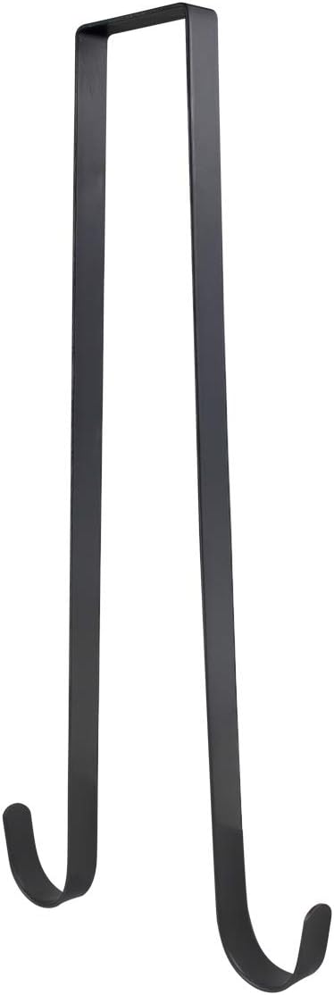 15 Inches Double Side Wreath Hanger Over The Door Black