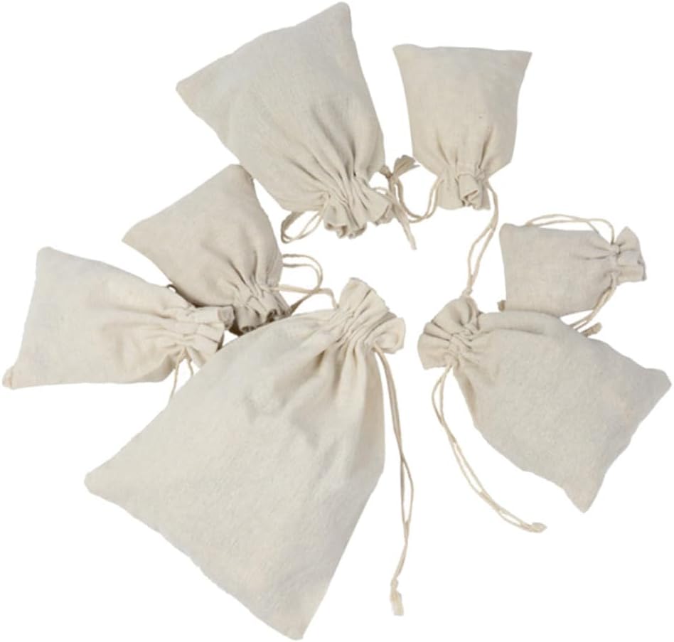 SOIMISS 4 Pack Cotton Tea Storage Bags Travel Toiletry Sachets
