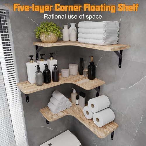 CACASO Corner Floating Shelves Set of 5