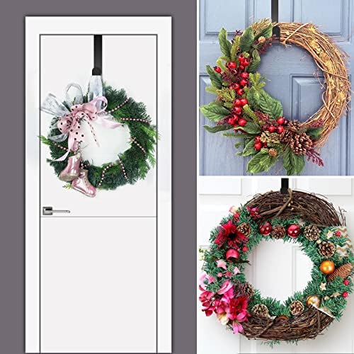 JUGEFORNI 12 Inch Black Door Wreath Hanger