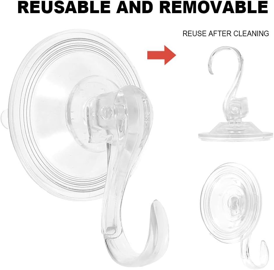 8Pcs Reusable Suction Cup Wreath Hangers for Bathroom Kitchen Windows