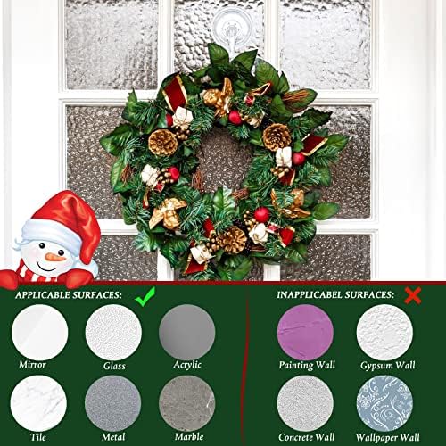 Yookeer Heavy Duty Suction Cup Wreath Hanger Hooks 8 Pcs