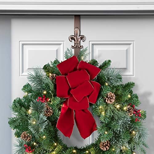 Haute Decor Adjustable Wreath Hanger with Fleur De Lis Icon