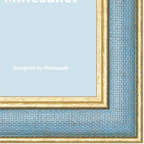 8x10 Blue Picture Frame with Gold Border and Easel