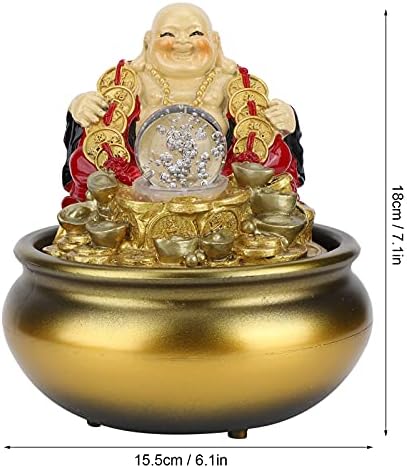 PAER Tabletop Fountain with LED Light and Rolling Ball