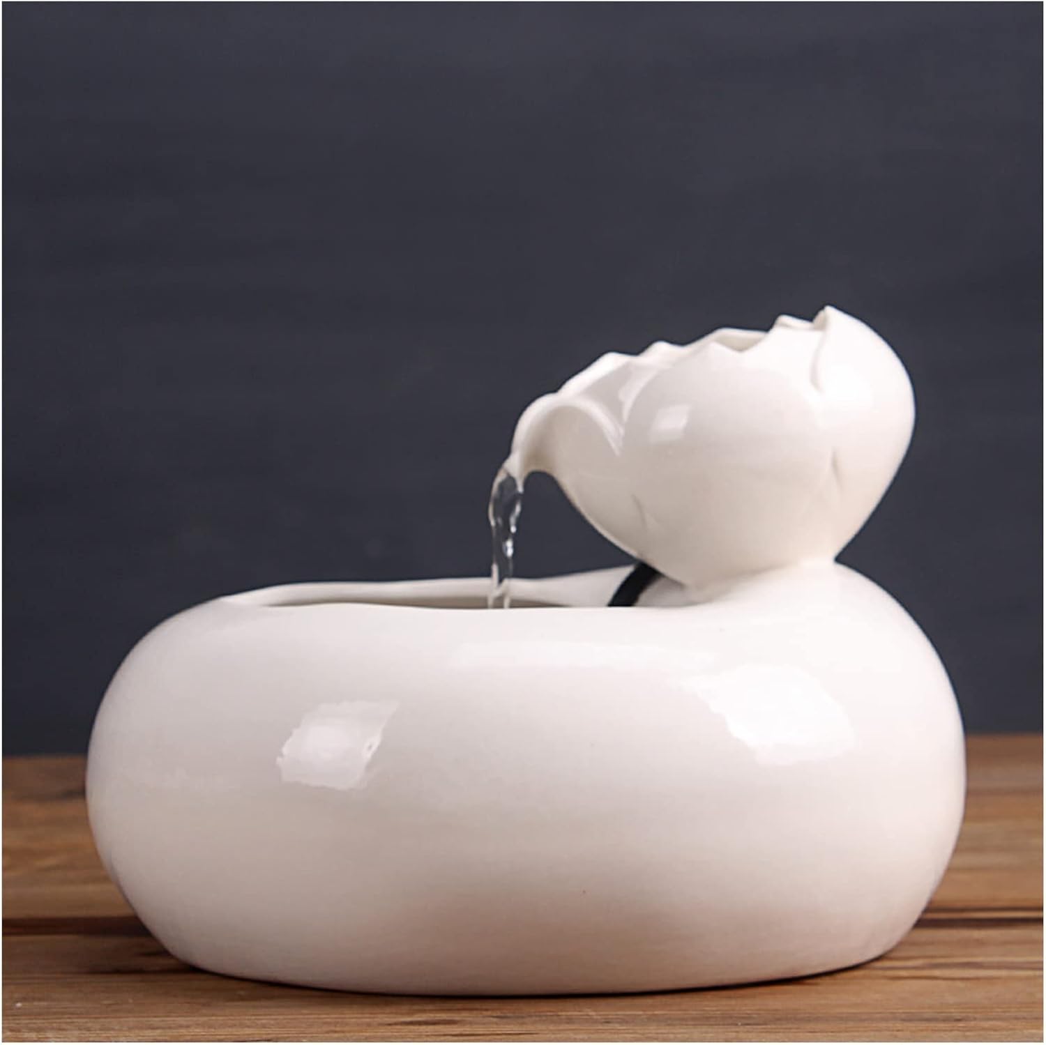 SUNESA Ceramic Tabletop Water Fountain with Zen Design