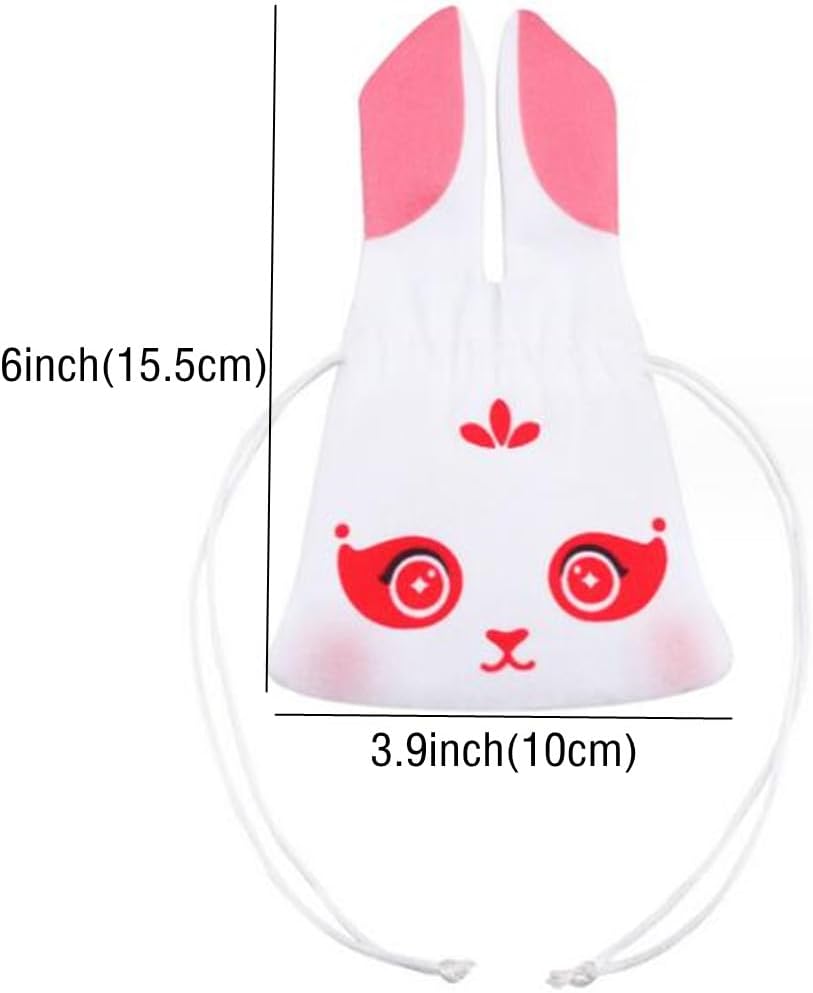 10 Pcs Chinese Rabbit Sachet Bags Velvet Drawstring Gift Pouch Set