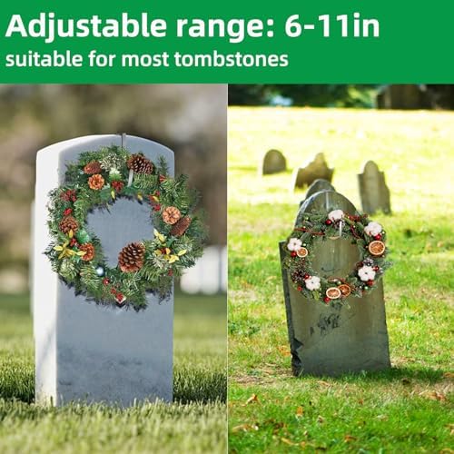 6Pcs Stainless Steel Christmas Grave Wreath Hanger