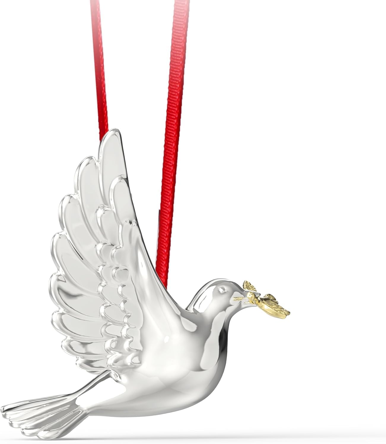 Shiny Silver Christmas Bird Ornament 35x4 Inch Pack of 1