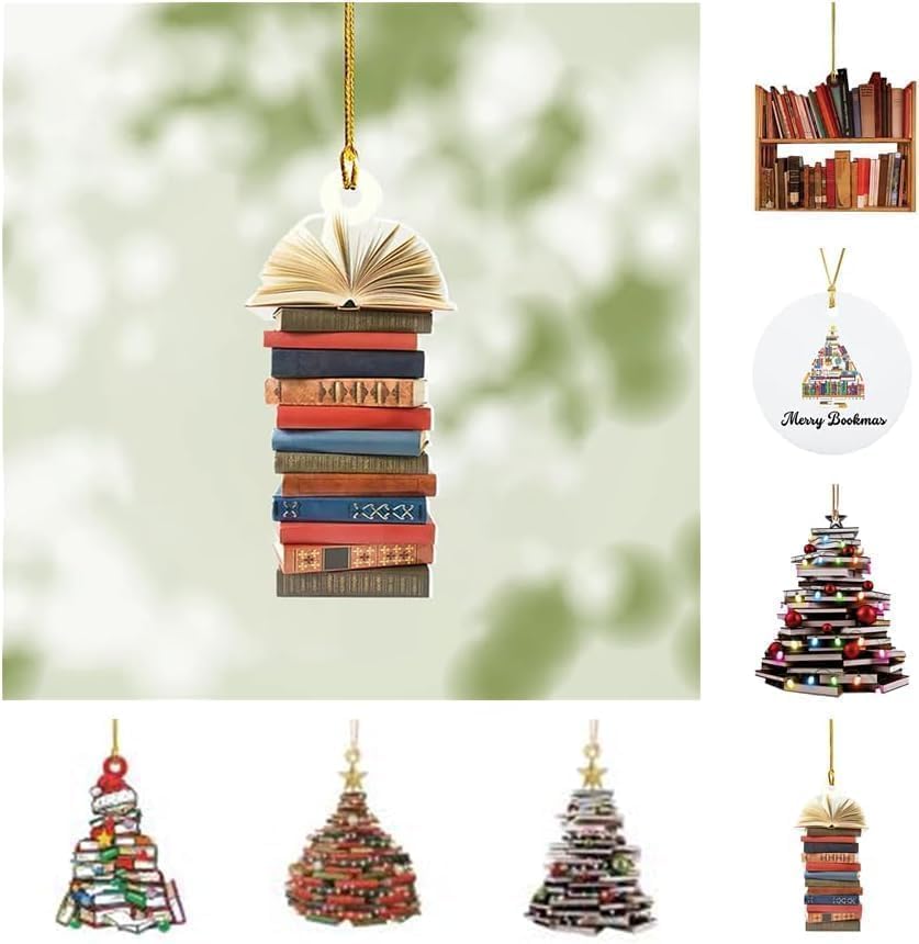 Book Shaped Christmas Tree Ornament for Book Lovers