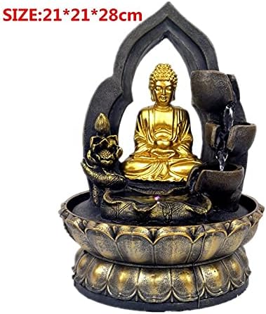 Handcrafted Resin Gold Buddha Tabletop Fountain
