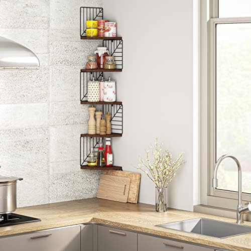 Love-KANKEI 5 Tier Corner Shelf Wall Mount