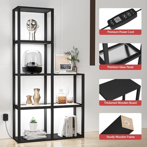 Modern 5-Tier LED Light Corner Display Shelf