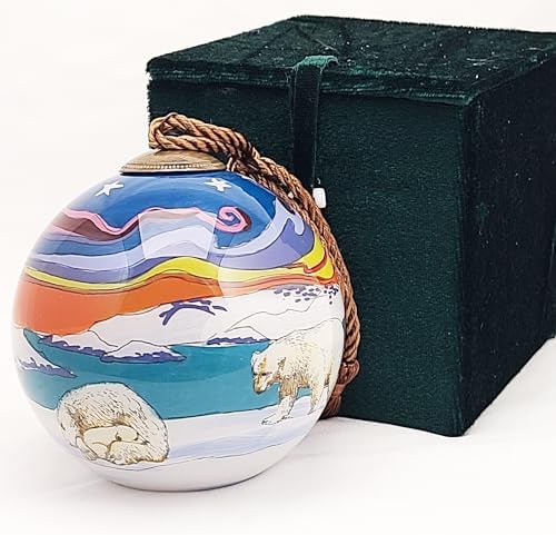 Polar Bear Glass Ball Ornament Manual Painted