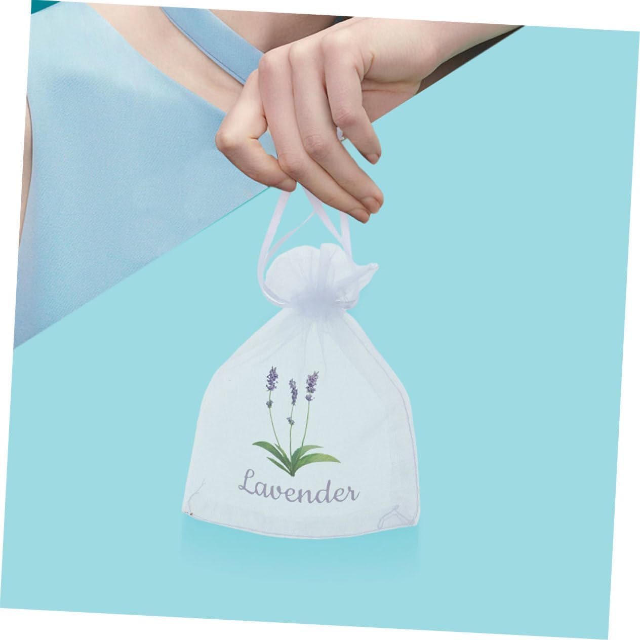 Garneck 20pcs Lavender Sachet Drawstring Mesh Pouches