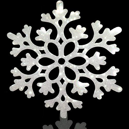 Jumbo White Snowflake Ornaments Set of 5