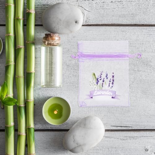 LUOZZY 80 Pcs Lavender Sachet Bags with Drawstring Closure Light Purple