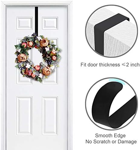 4 Pack 15 Inch Wreath Hanger Metal Hooks Black
