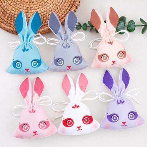 10 Pcs Chinese Rabbit Sachet Bags Velvet Drawstring Gift Pouch Set