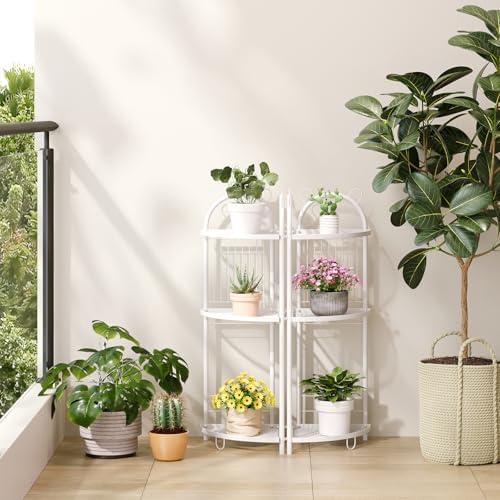 CICUFY 3 Tier Metal Corner Shelf Bathroom Organizer with Guardrails