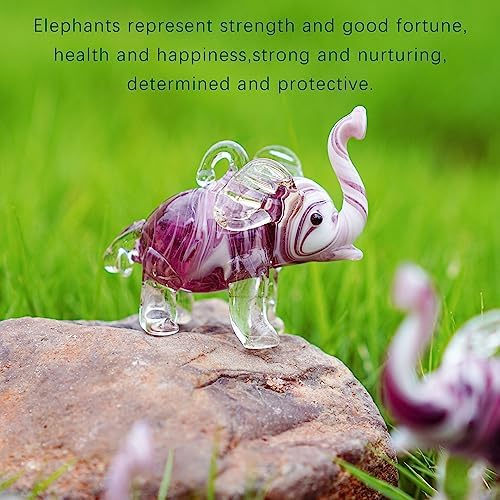 Hand Blown Glass Elephant Hanging Ornament Brown